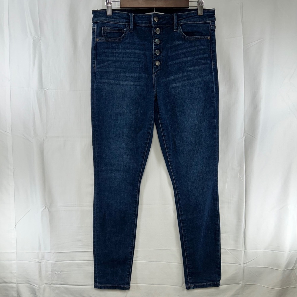 Sam Edelman‎ The Stiletto Skinny Jeans Womens 31 Dark Blue Button Fly High Rise